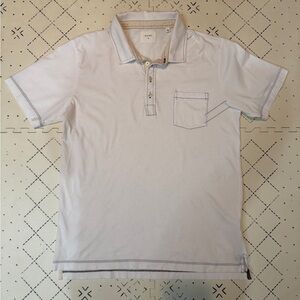Billy Reid stretch‎ cotton polo shirt with brown trim and stitching XL